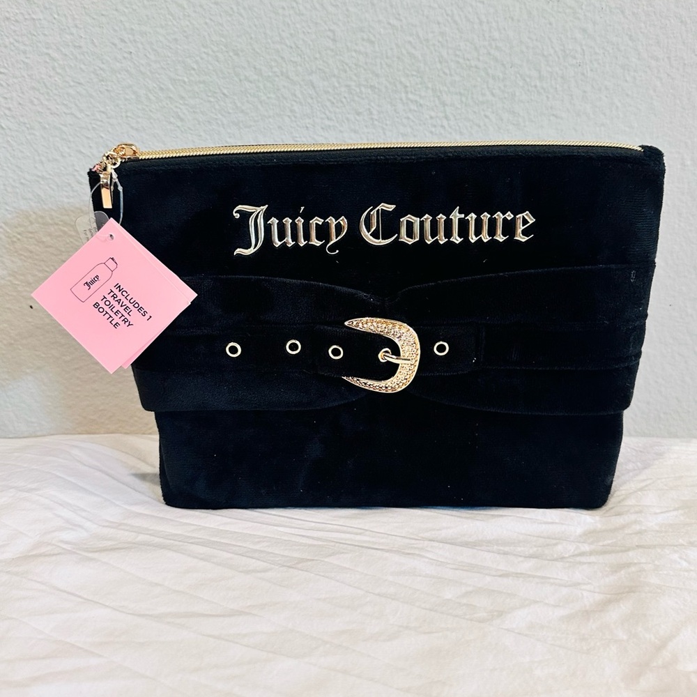 SOLD ❌Juicy Couture Black Pouch with Gold Buckle